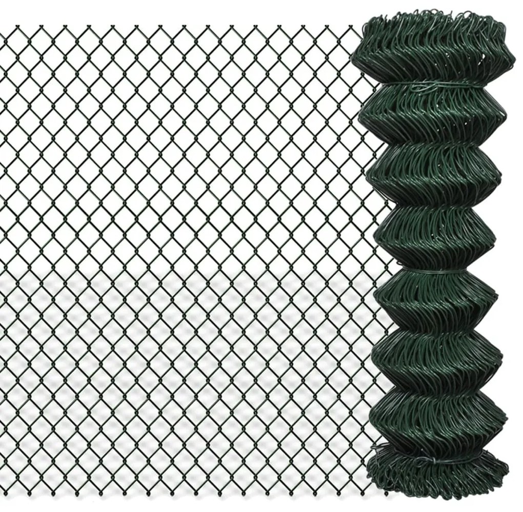 vidaXL Cerca de arame 1,25x25 m aço verde