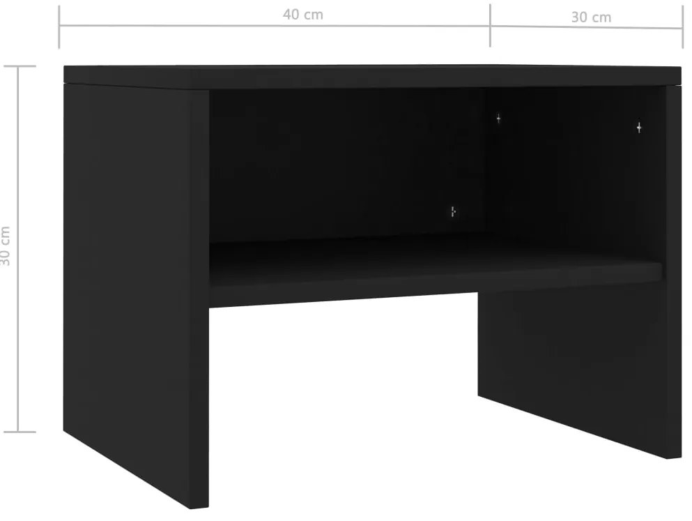 Mesa-de-cabeceira 40x30x30 cm contraplacado preto