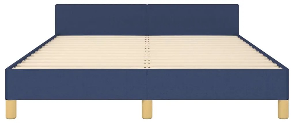 Estrutura de cama sem colchão 140x200 cm tecido azul
