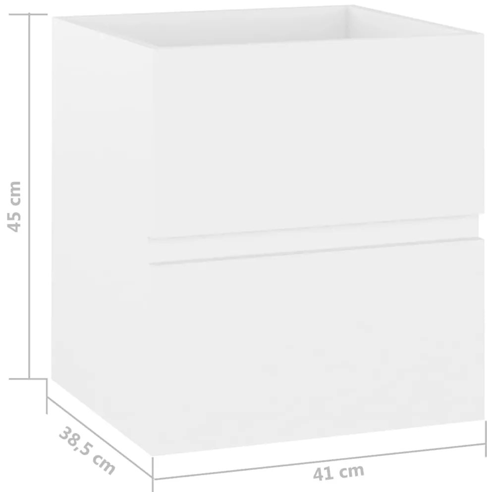 Armário de lavatório 41x38,5x45 cm derivados de madeira branco
