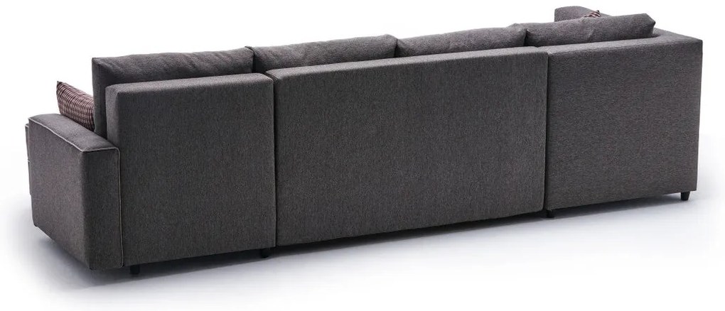 Sofá-cama de canto Ece – Castanho – 315x88x160 cm