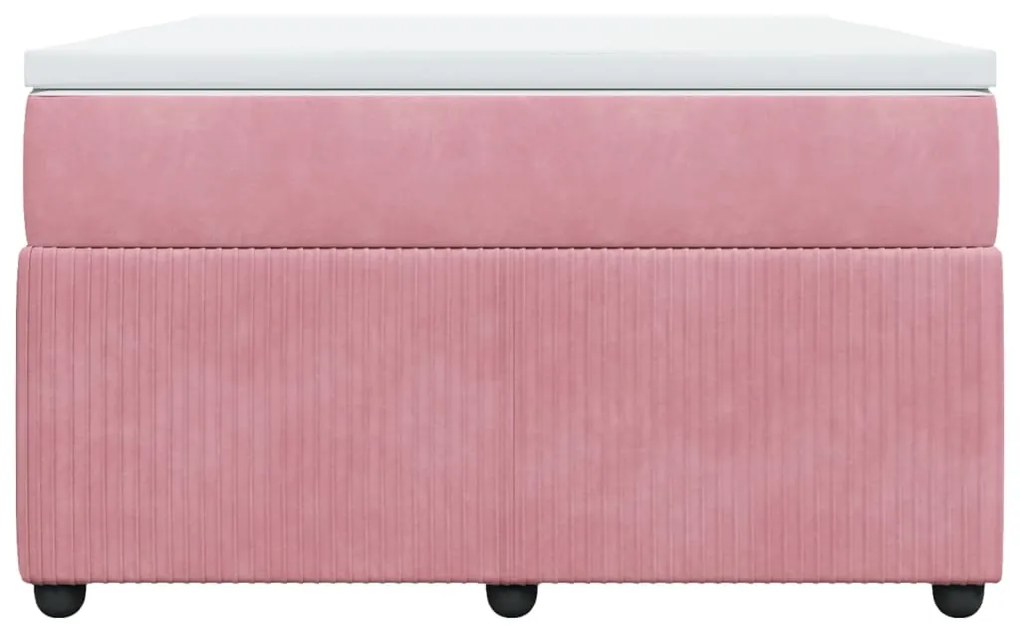 Cama boxspring com colchão 120x190 cm veludo rosa