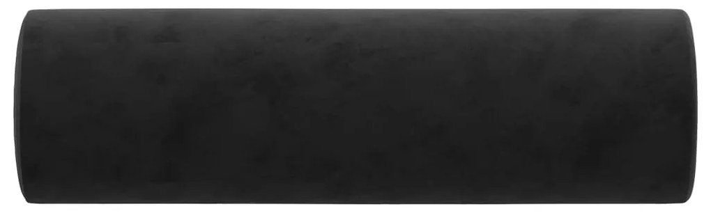 Almofadas decorativas 2 pcs Ø15x50 cm veludo preto