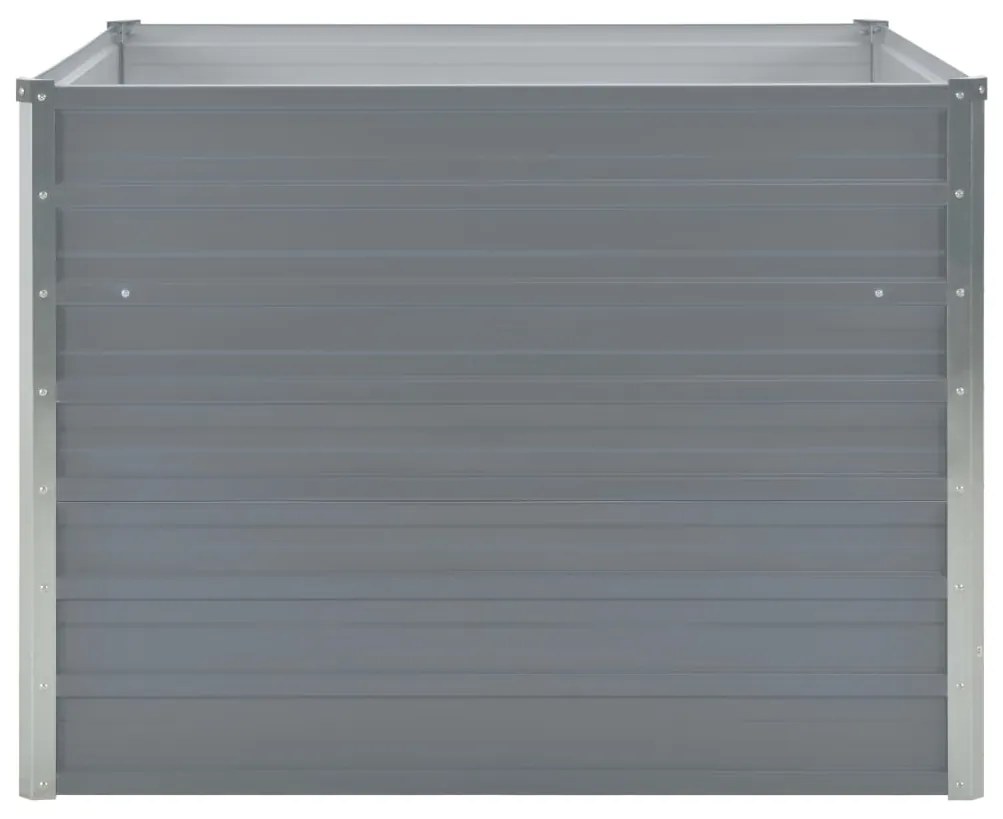 Canteiro jardim elevado 100x100x77cm aço galvanizado cinzento