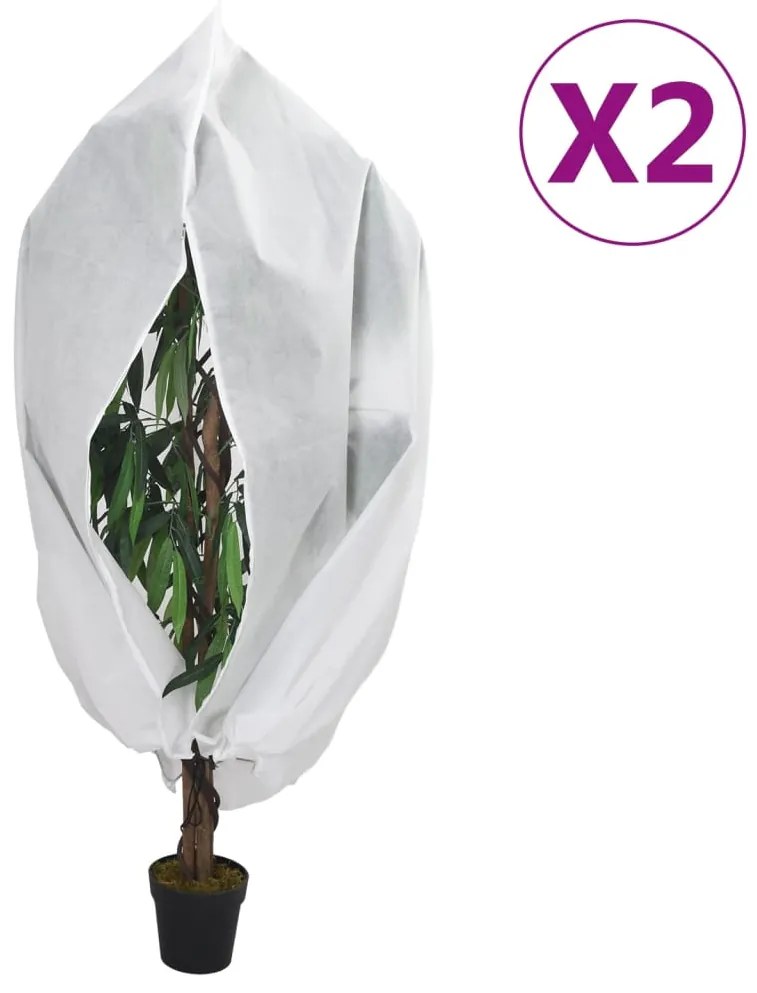 vidaXL Coberturas para plantas com fecho 2 pcs 70 g/m² 3,93x3,5 m