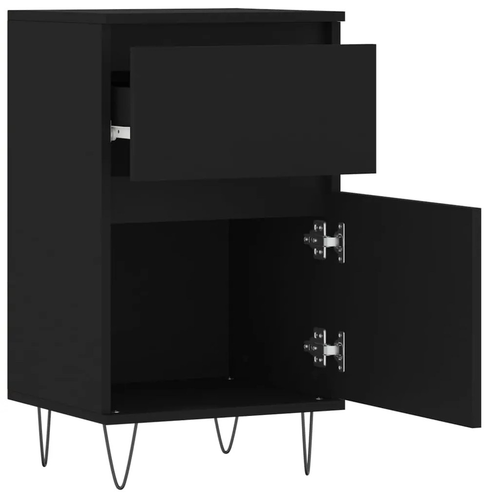 Aparadores 2 pcs 40x35x70 cm derivados de madeira preto