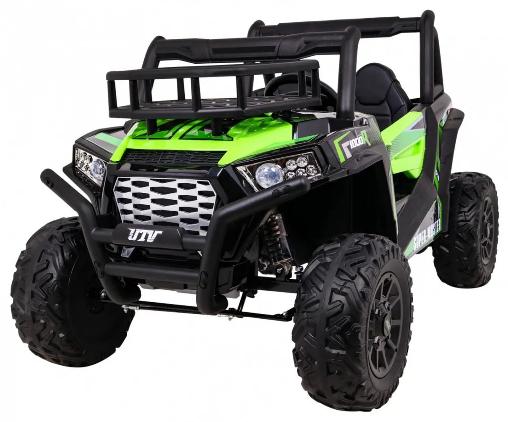 Buggy elétrico para Crianças 24V 2 Lugares UTV Buggy Rodas de EVA, Assento de couro Verde