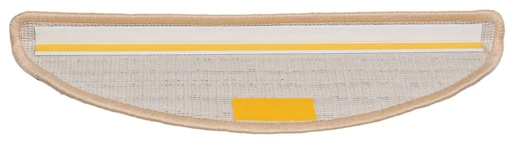Tapetes de escada 15 pcs 56x17x3 cm creme