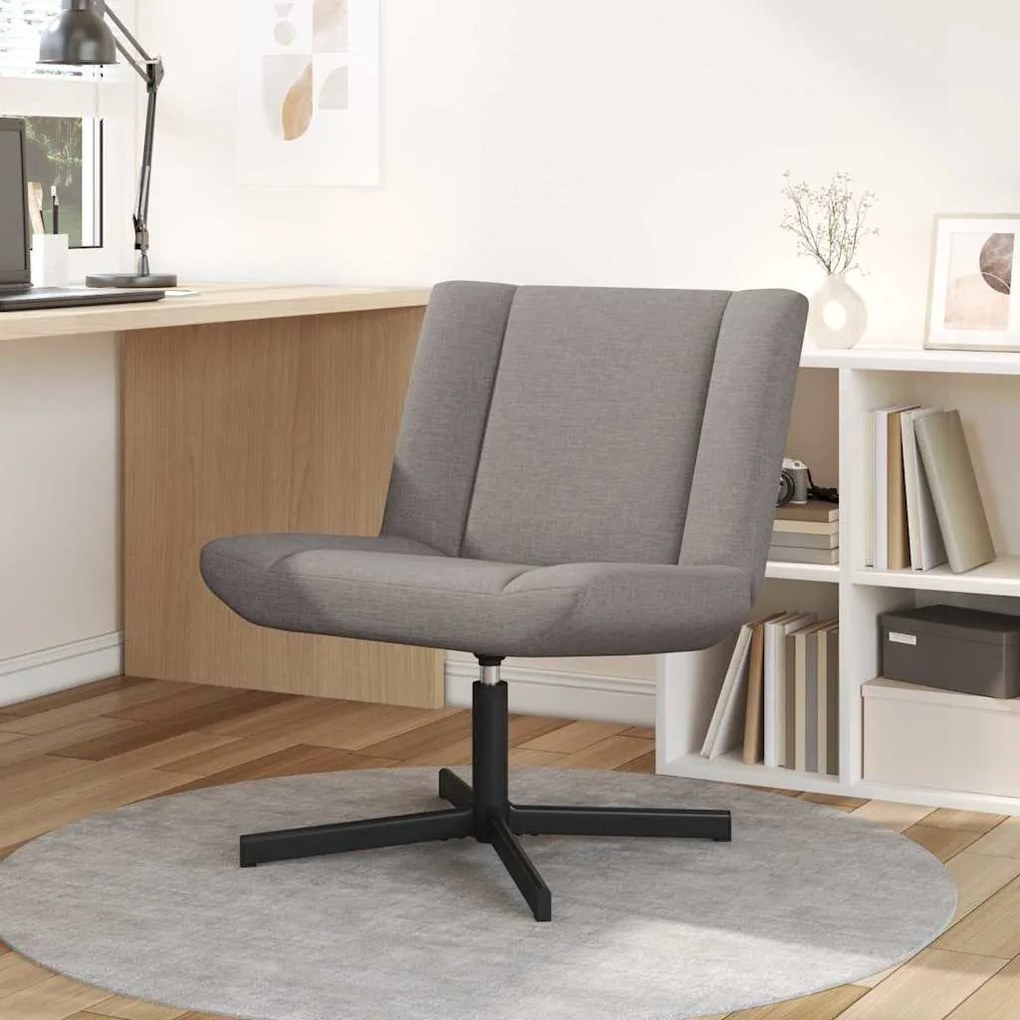 vidaXL Cadeira de Acento Taupe Tecido, Base de Metal Padrão Ergonómica