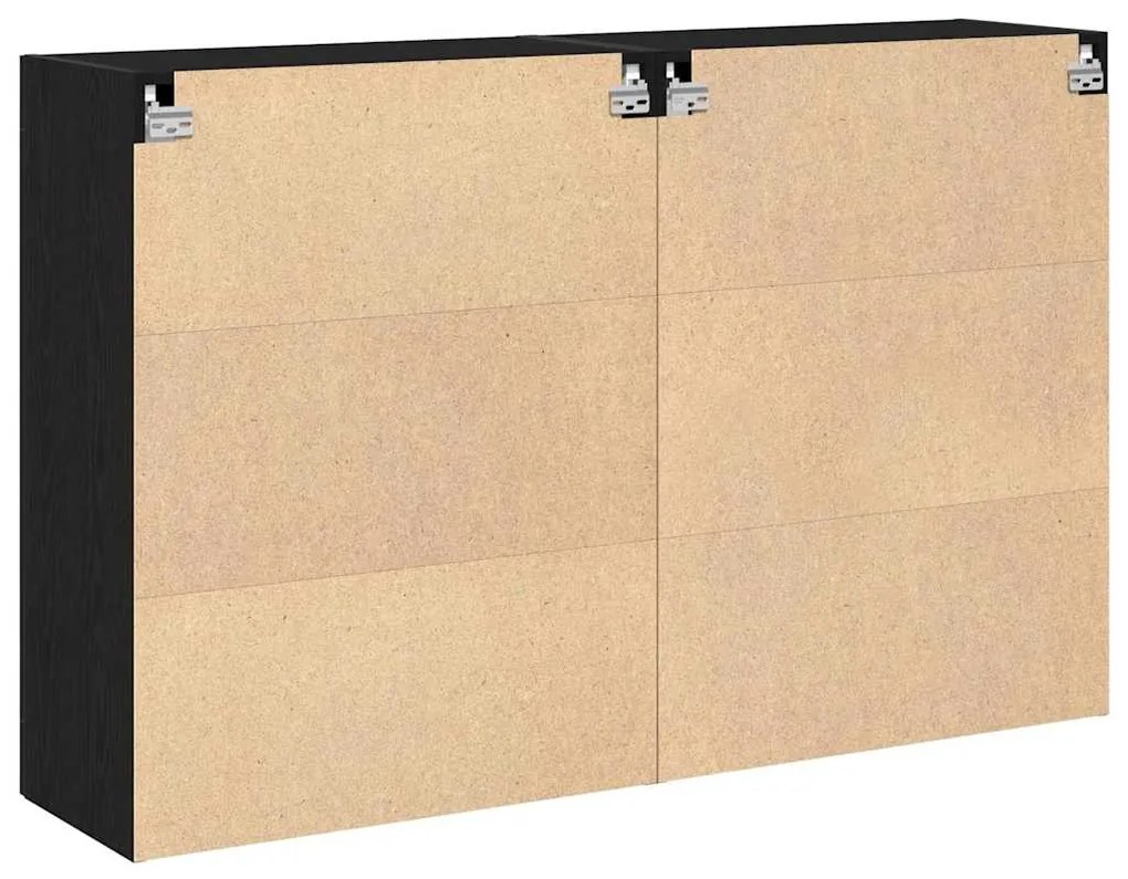 Armários de Parede 2 peças Carvalho Preto 69,5x34x90 cm Madeira Ingênu