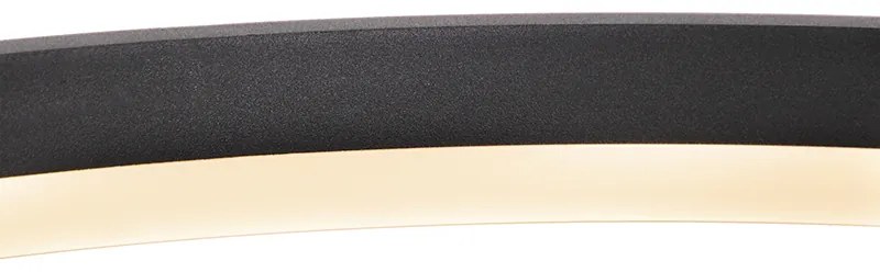 Candeeiro de suspensão design preto 60 cm incl. LED regulável em 3 níveis - Anello