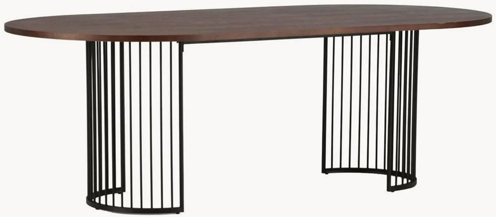 Mesa de jantar oval com tampo de madeira Hamneskär, 220 x 110 cm