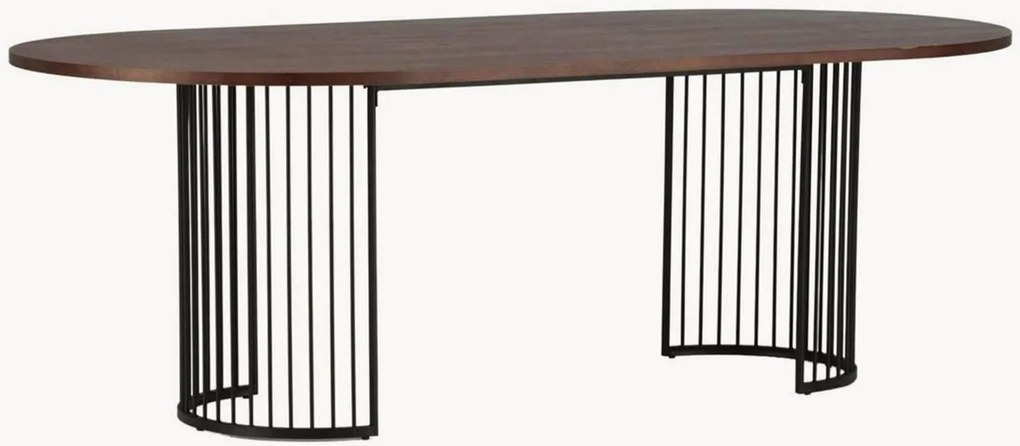 Mesa de jantar oval com tampo em madeira Hamneskär, 220 x 110 cm