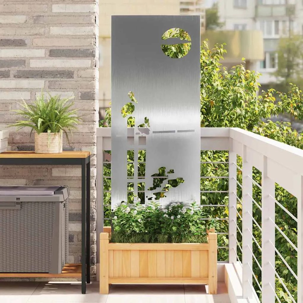 vidaXL Tela de Privacidade para Jardim Fretwork Prateado 50 x 140 cm