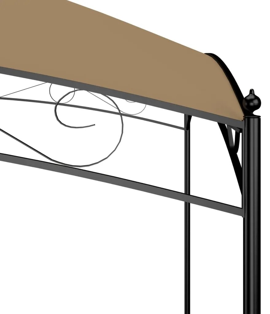 Gazebo 3x3x2,65 m 180 g/m² cinzento-acastanhado