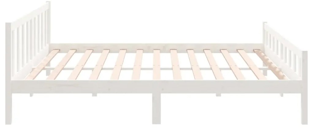 Estrutura de cama 160x200 cm madeira maciça branco