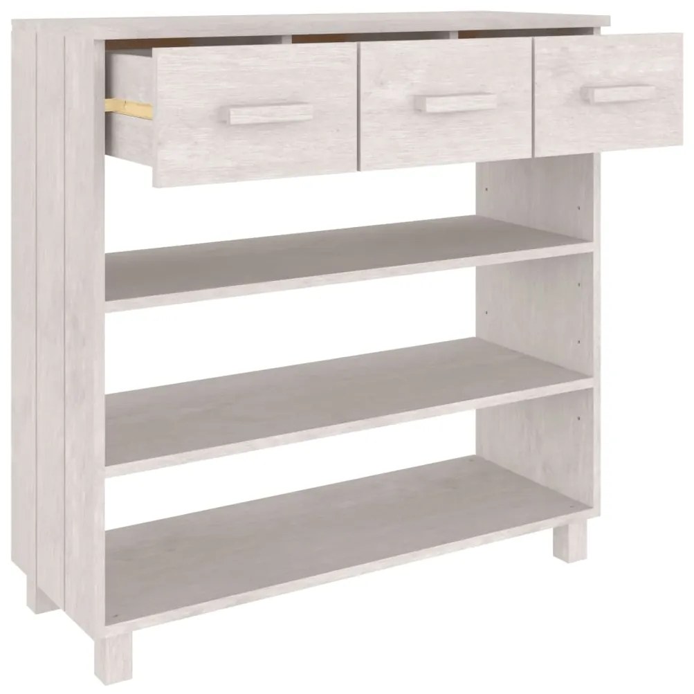 Mesa consola HAMAR 90x35x90 cm pinho maciço branco