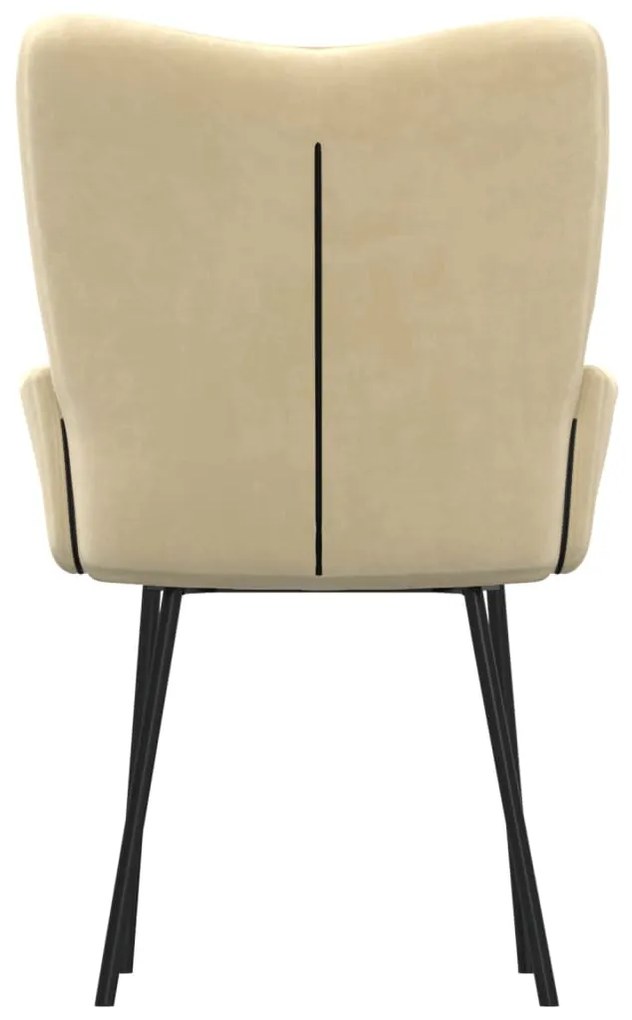Cadeiras de jantar 2 pcs veludo cor creme