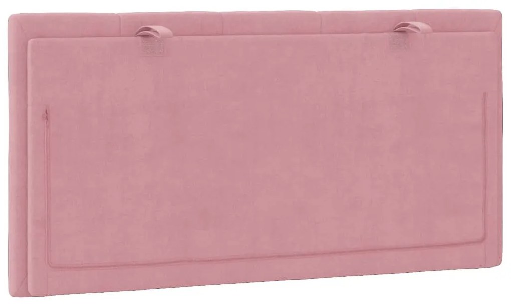 Almofadão de cabeceira 100 cm veludo rosa