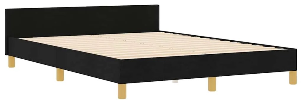 Cama vidaXL Preta 140x200 cm em Tecido