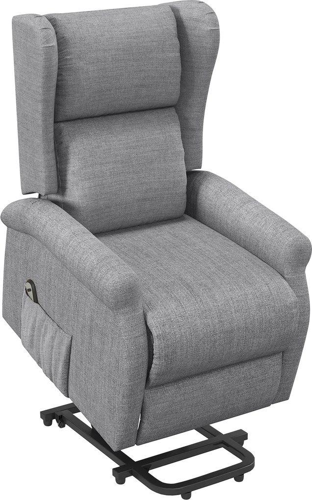 HOMCOM Poltrona relax, ajuda para levantar, função de deitar, até 200kg, 72,5x94x109cm, Cinza | Aosom Portugal