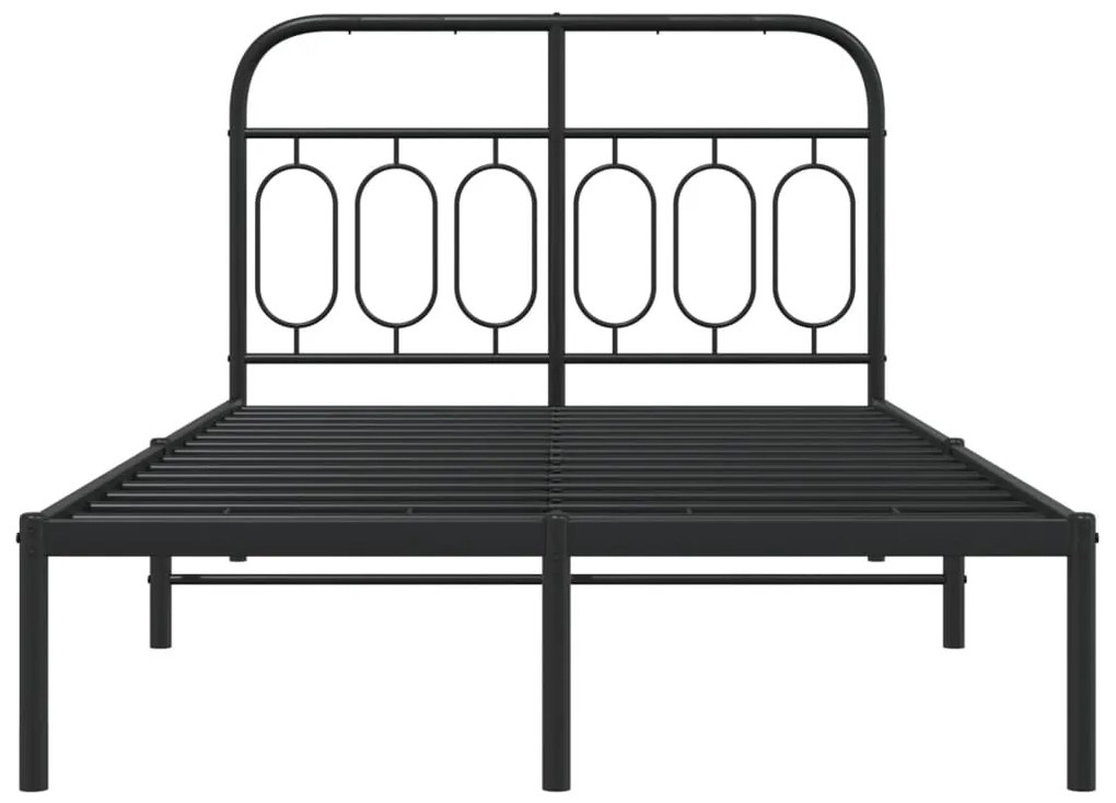 Estrutura de cama com cabeceira 120x200 cm metal preto