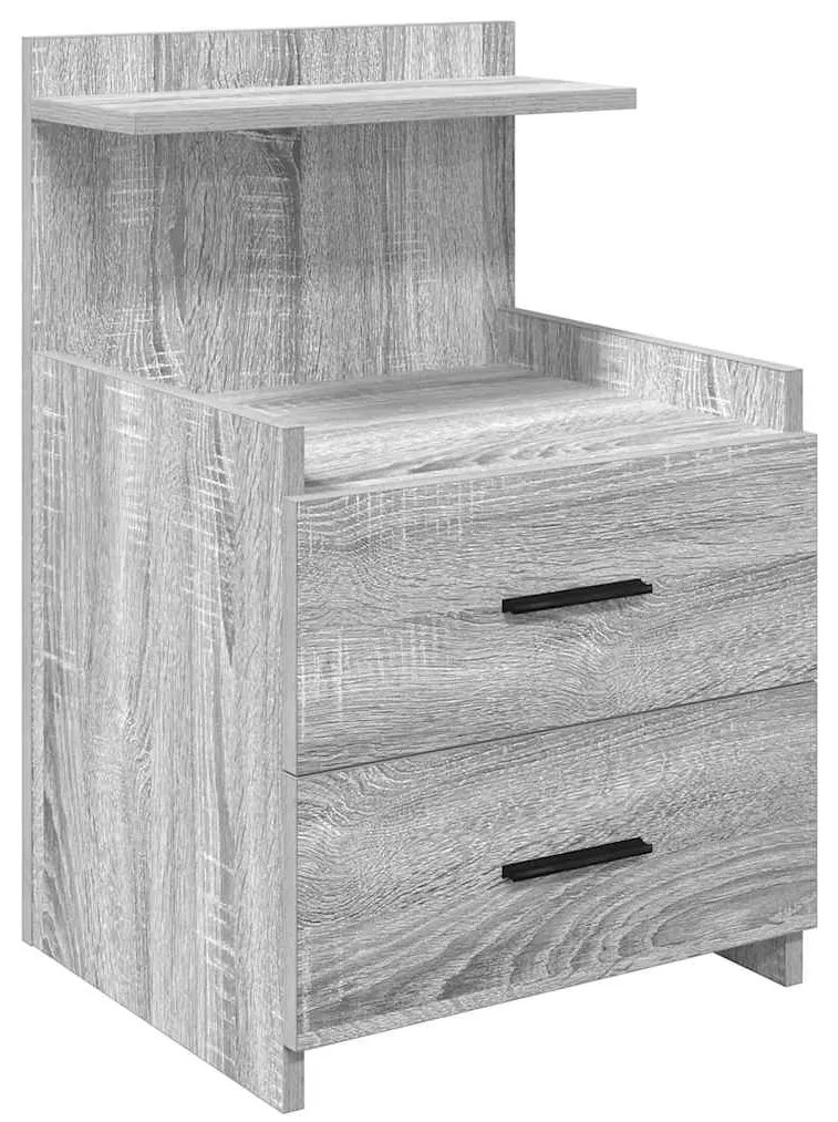 Mesas de cabeceira 2 peças com 2 gavetas cinza Sonoma 40x36,5x62 cm