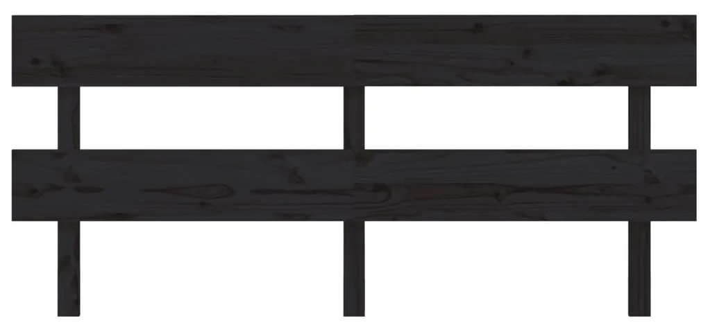 Cabeceira de cama 184x3x81 cm pinho maciço preto