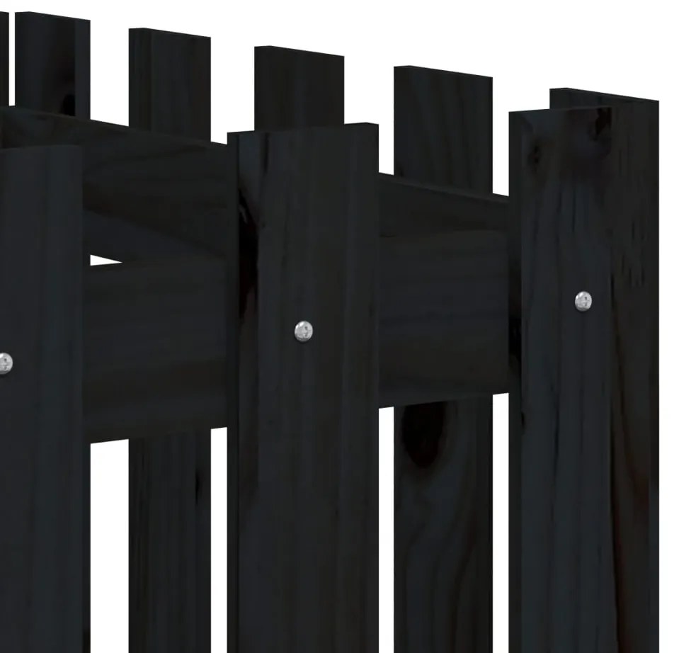 Canteiro elevado c/ design cerca 200x50x50cm pinho maciço preto