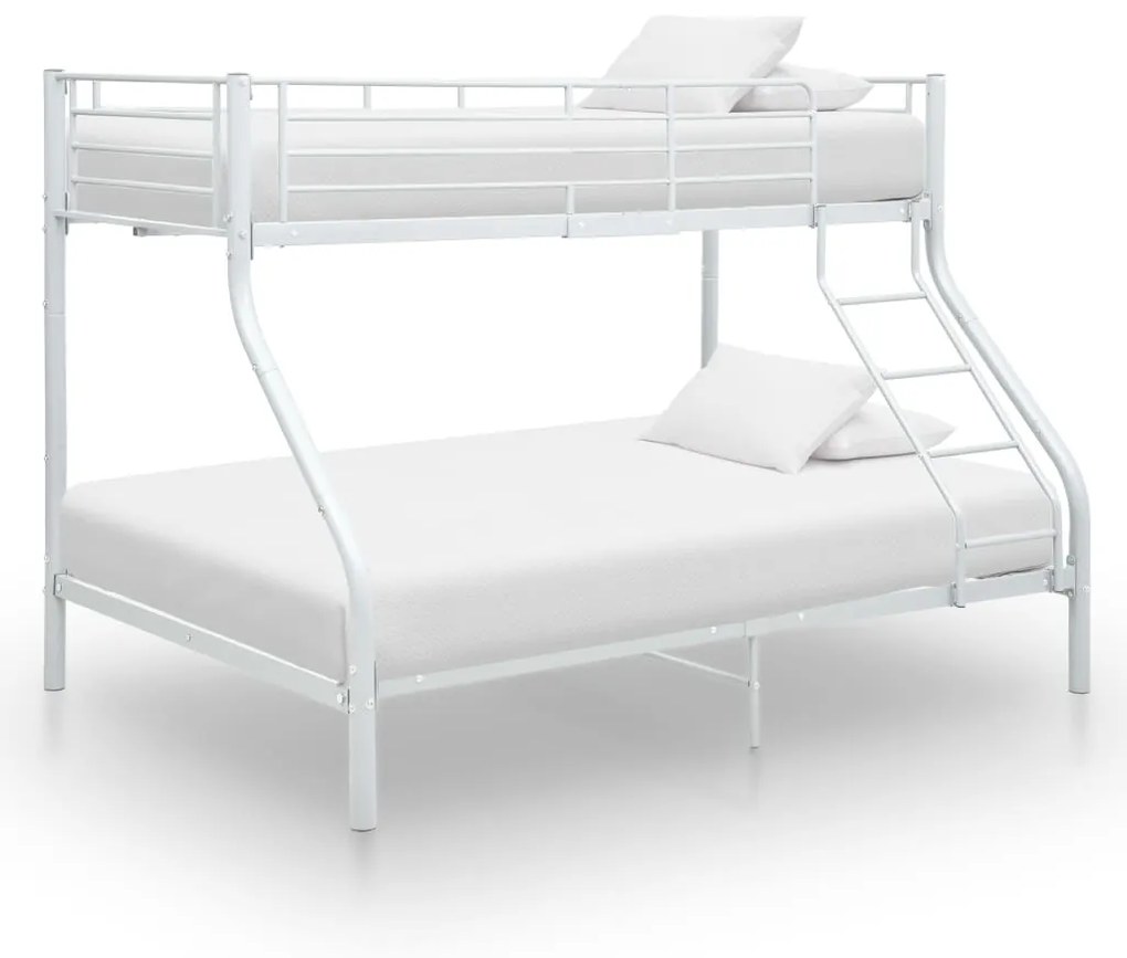 287903 vidaXL Estrutura de beliche 140x200/90x200 cm metal branco