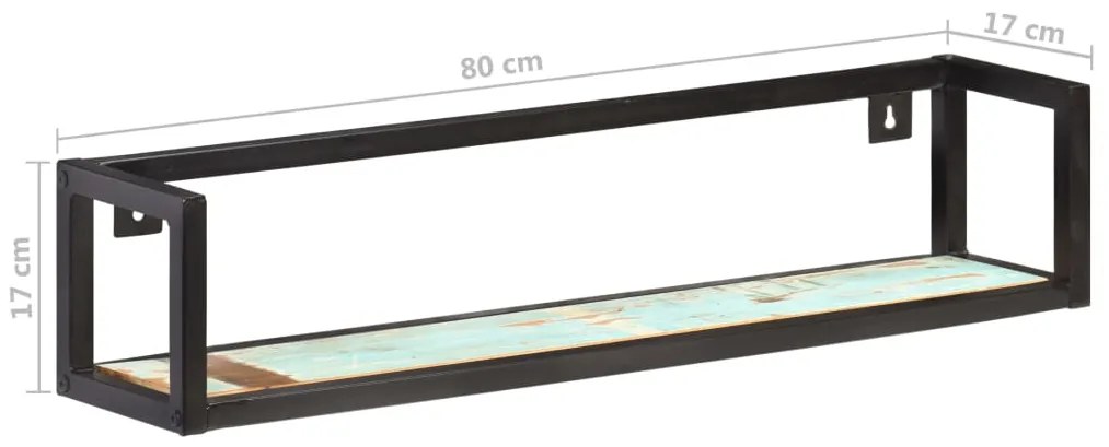 Prateleiras de parede 2 pcs 80 cm madeira recuperada maciça