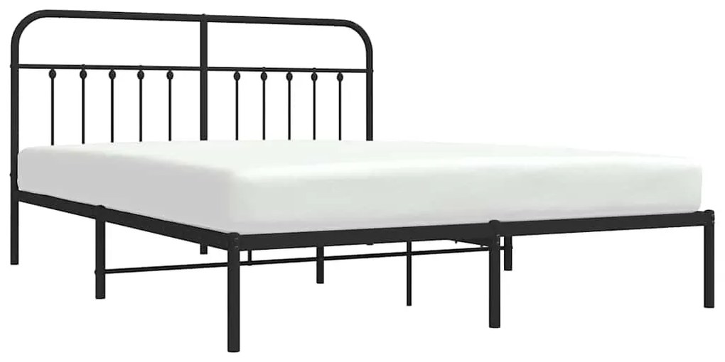 Estrutura de cama com cabeceira 183x213 cm metal preto