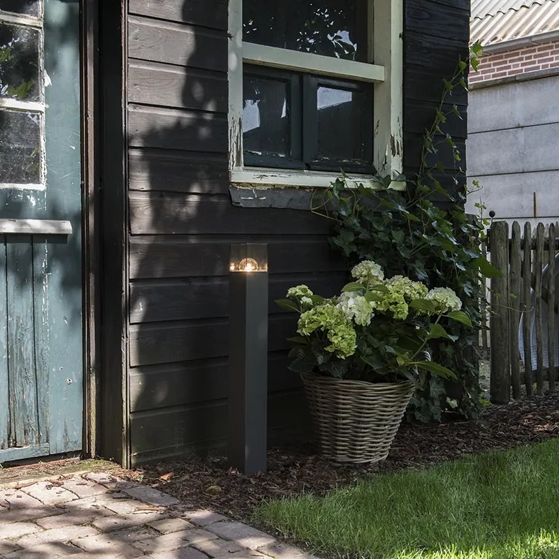 Candeeiro de pé exterior moderno 70 cm cinzento escuro IP44 - Denmark