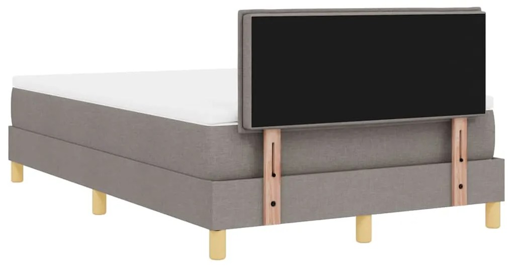 Cama Box Spring com Colchão e LED Taupe 120x200 cm Tecido