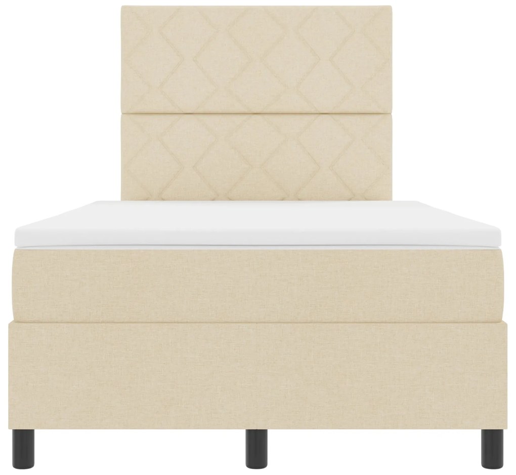 Cama Box com Colchão Creme 120x200 cm Tecido