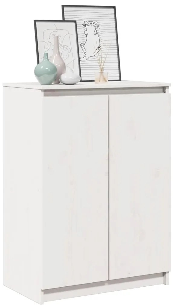 Aparador pinho maciço 60x36x84 cm branco