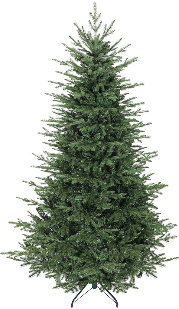 Árvore de Natal Artificial 210 cm (SEM DECORAÇÕES) com 2322 Ramos Densos Suporte Metálico Dobrável para Interior Verde