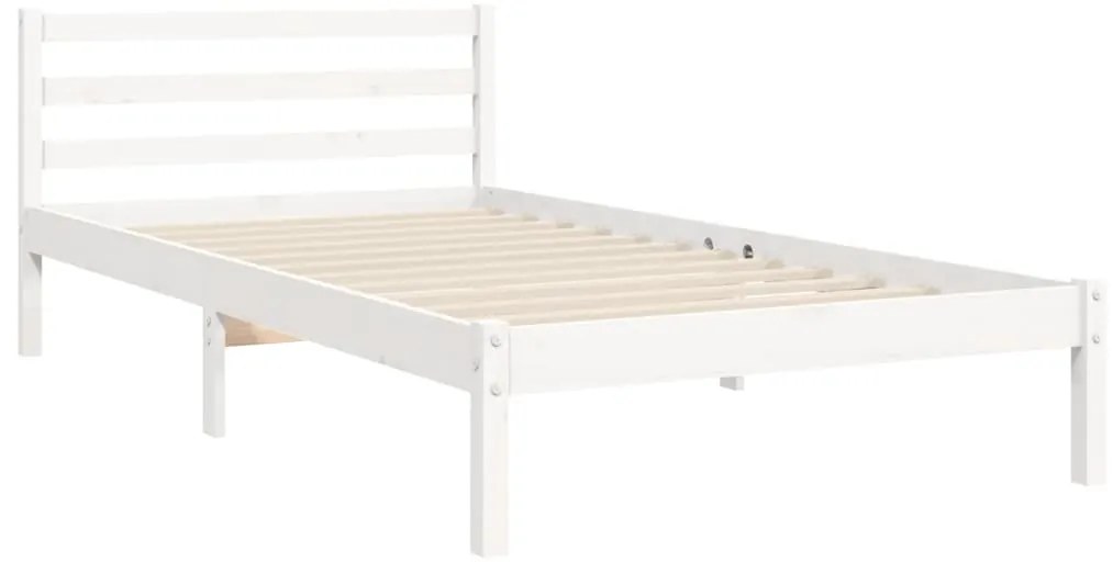 Estrutura de cama com cabeceira 90x200 cm madeira maciça