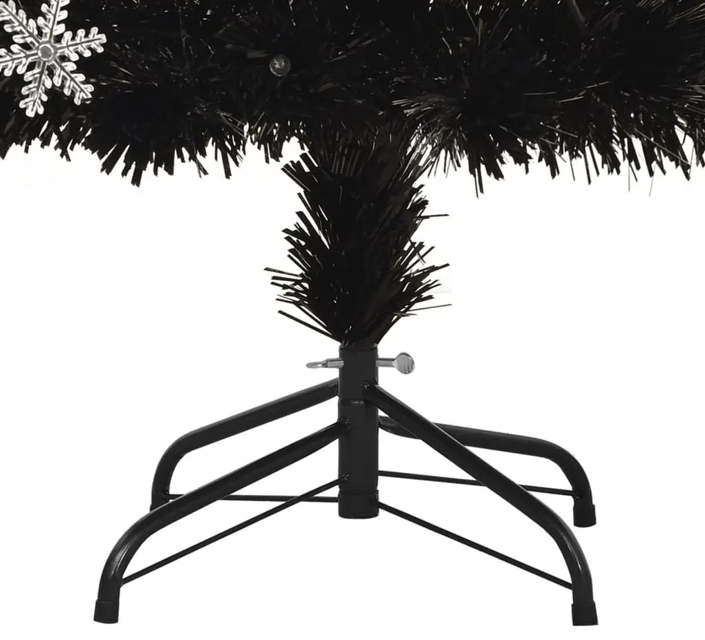 Árvore de Natal com flocos de neve LED 240 cm fibra ótica preto