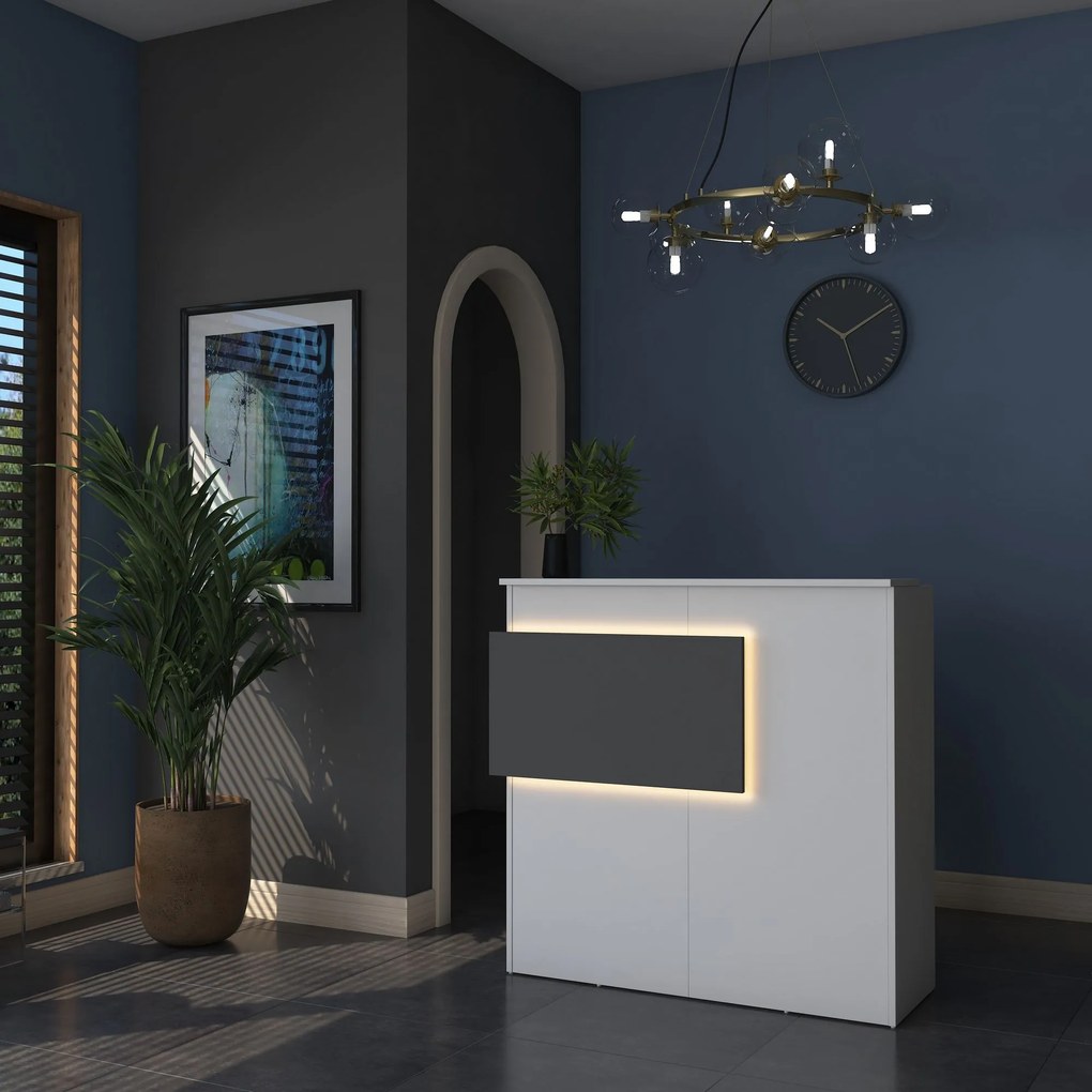 Mesa de Receção MA102 – Branco Antracite – 110x110x40 cm