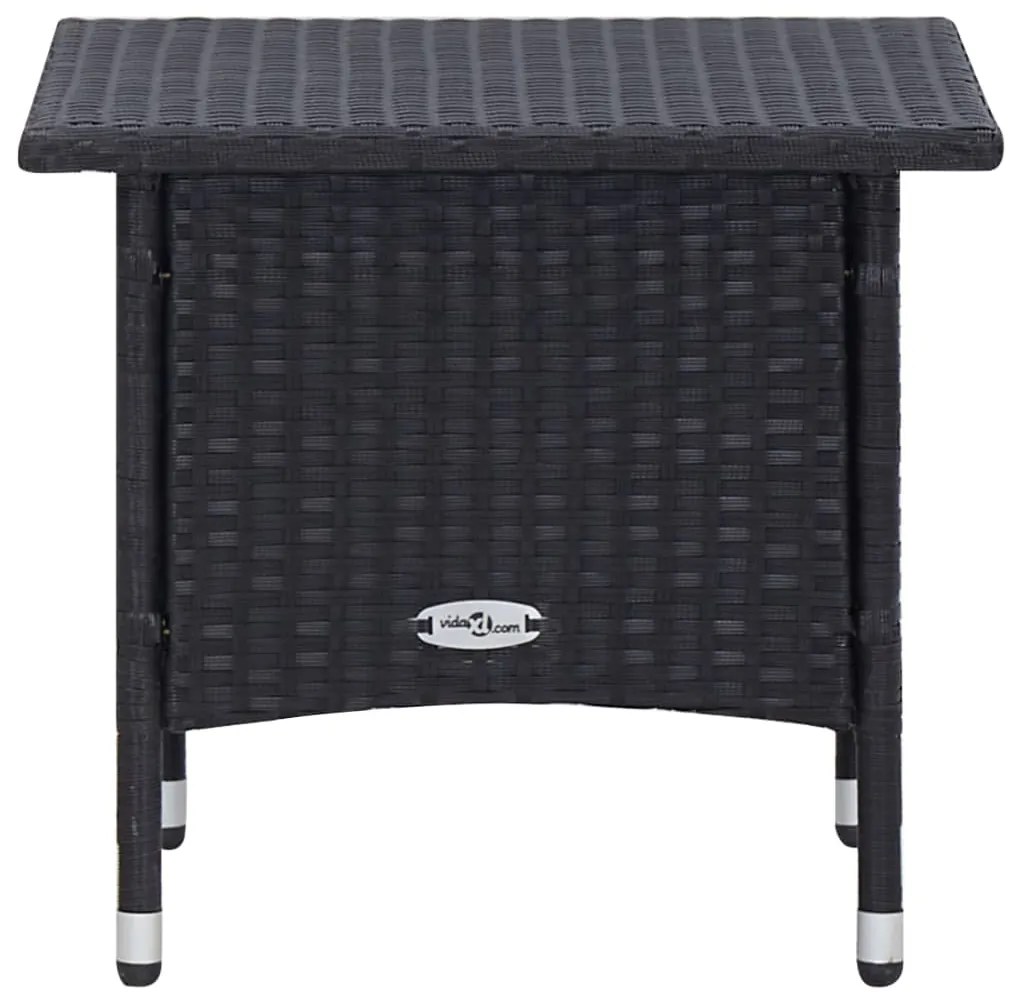 2 pcs conjunto lounge de jardim c/ almofadões vime PE preto