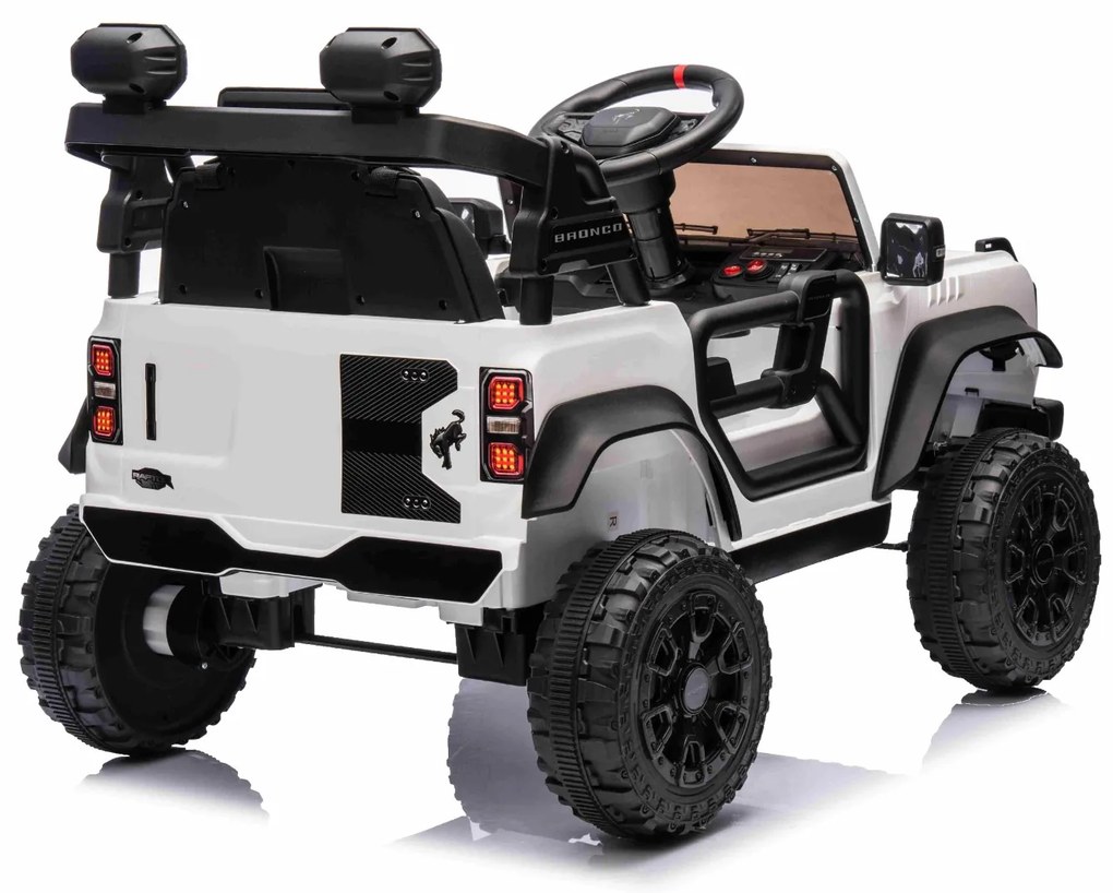 Carro elétrico para crianças 3 a 6 anos 12V Ford Bronco com tração traseira, licenciado (1 Lugar) bateria de lítio, leitor de MP3 com entrada USB, luz