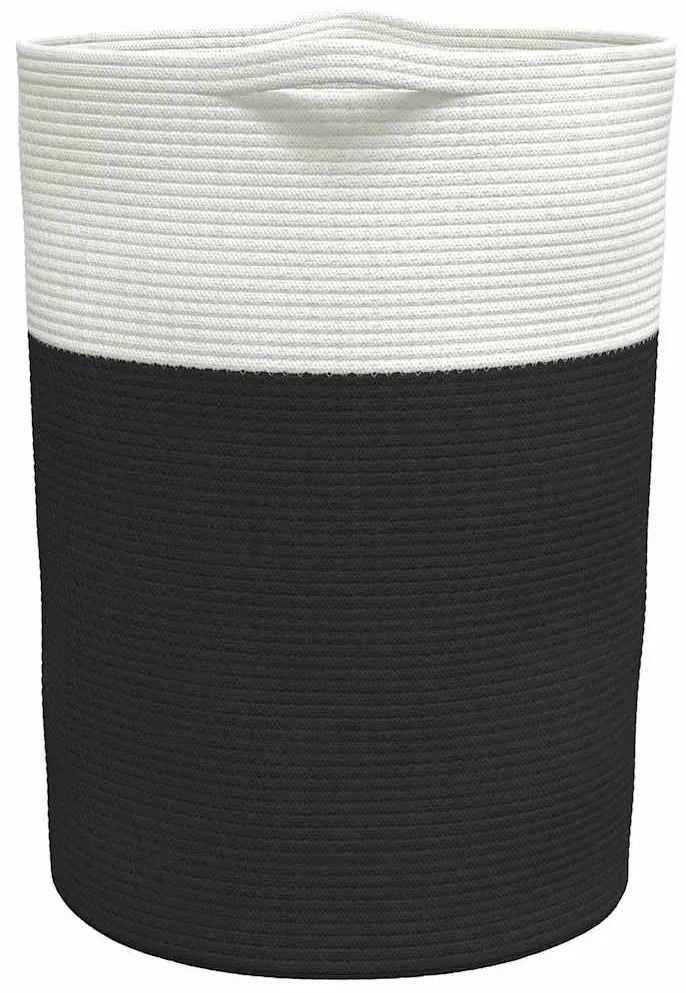 Cesto de arrumação Ø49x65 cm algodão preto e branco