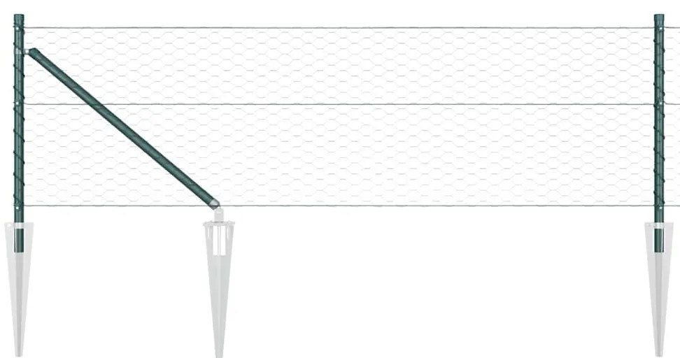 Cerca Hexagonal vidaXL Verde 0.8x100 m Aço
