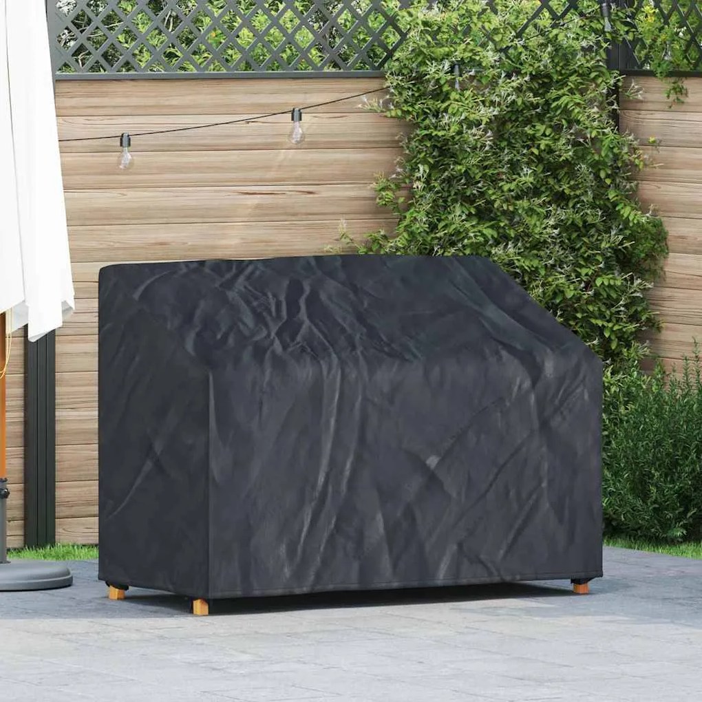 vidaXL Capa para banco de jardim Preto 134 x 70 x 65 / 94 cm tecido 210D