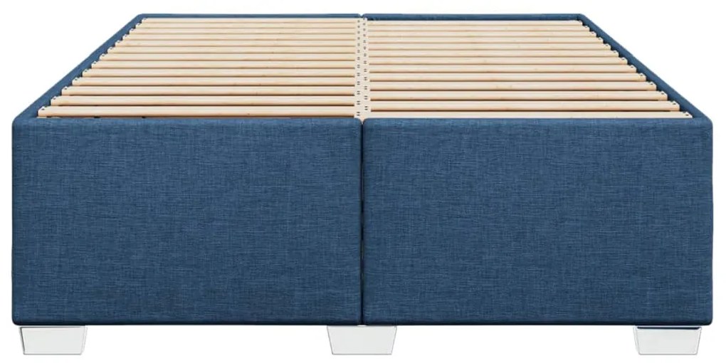 Estrutura de cama sem colchão 160x200 cm tecido azul