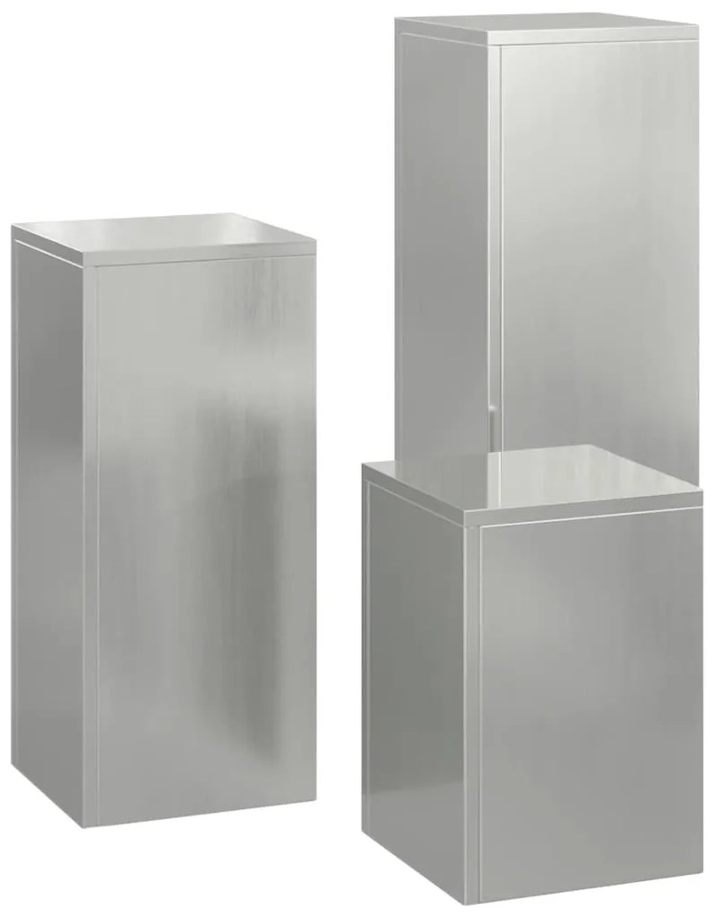 Conjunto de 3 Suportes para Plantas Externos em Aço Galvanizado