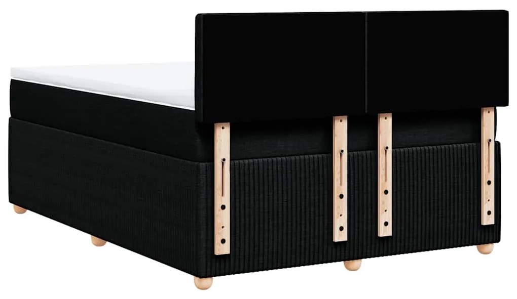Cama com molas/colchão 140x190 cm tecido preto