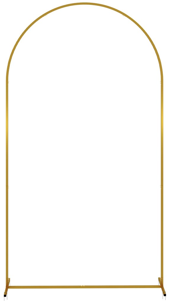 Outsunny Arco de Jardim de Metal para Decoração Casamentos com Revestimento em Pó Resistente às Intempéries 120x40x220 cm Dourado | Aosom Portugal