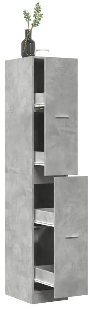 vidaXL Armário boticário 30x41x174,5cm derivados madeira cinza cimento